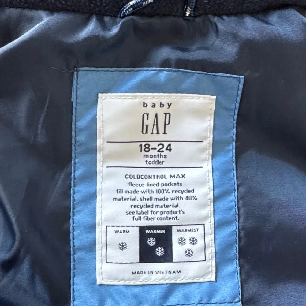 Baby GAP Ombre Navy to Sky Blue Quilted Puffer Vest